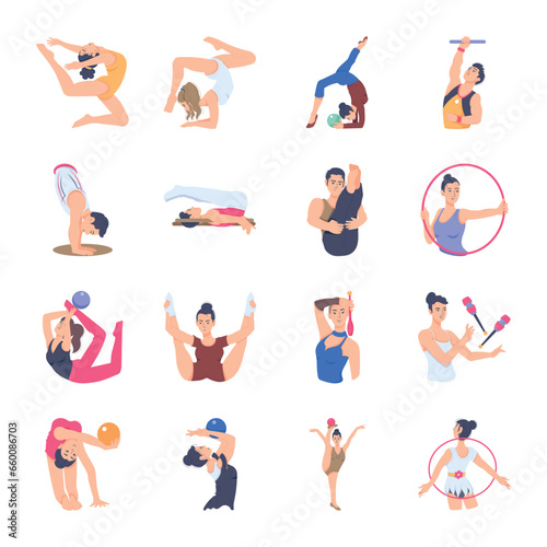 Wallpaper Mural Collection of Rhythmic Gymnastics Flat Characters 

 Torontodigital.ca