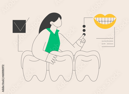 Teeth wear silicone trainer abstract concept vector illustration.