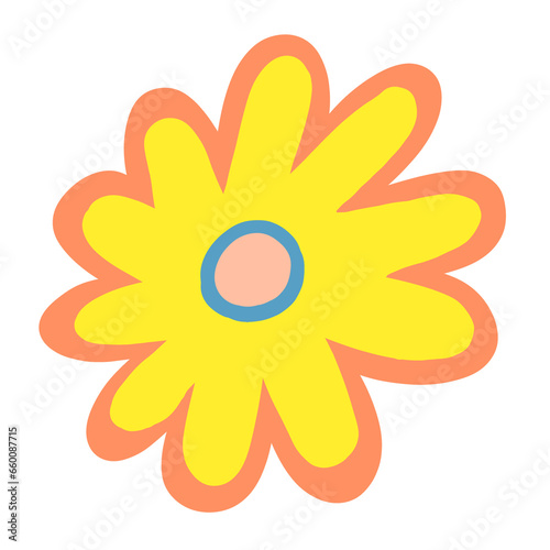 Colorful Flower 3d Shape Icon Clipart Cartoon