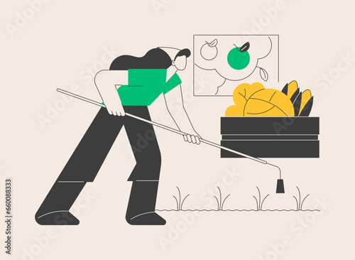 Cultivating the soil abstract concept vector illustration.