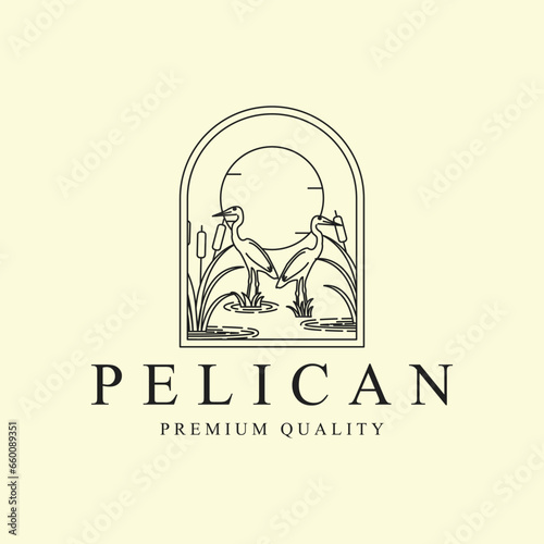 cattails icon template simple minimalist vector illustration vintage graphic design