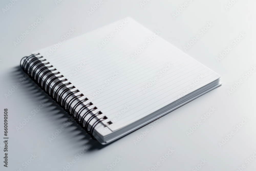 Blank notepad, on white background. Generative AI. Blank notepad, on white background. Generative AI.