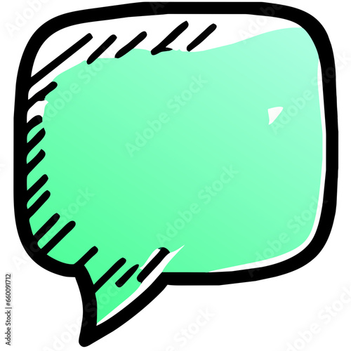 vector speech bubble icon svg illustration, black border