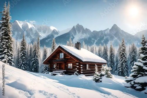 house in the snow