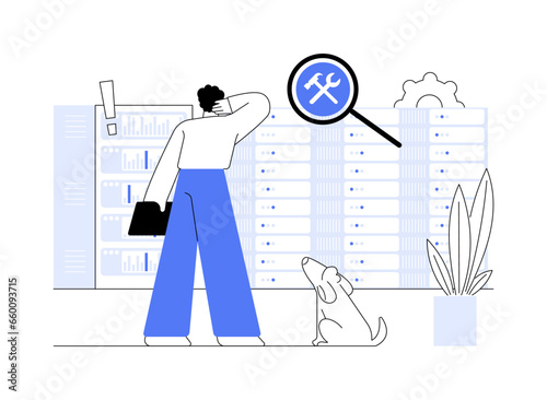 Maintaining hardware abstract concept vector illustration.