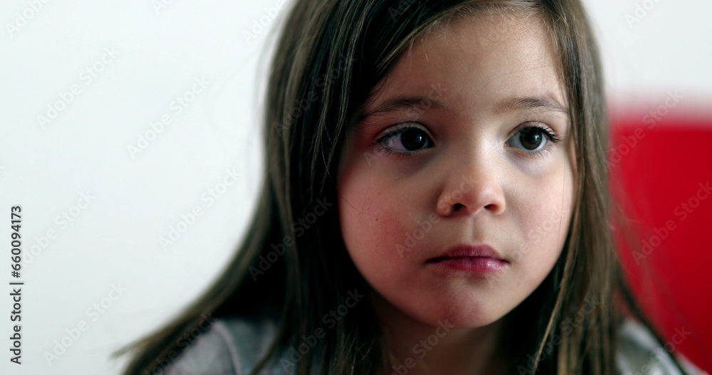 Little girl sad face emotion close-up portrait Little girl sad face emotion close-up portrait