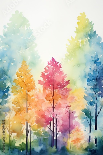 autumn landscape with trees - generative ai