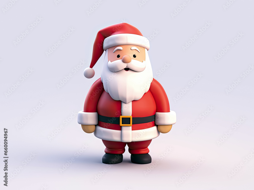 3d render of a cute santa claus character standing isolated generative ai 3d render of a cute santa claus character standing isolated generative ai