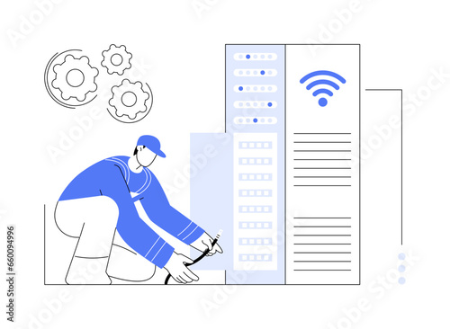 Local area network engineer abstract concept vector illustration.