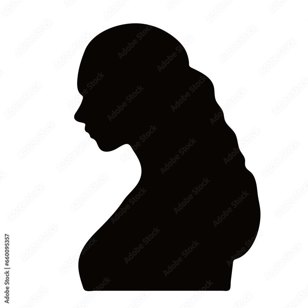 silhouette of beautiful profile of woman face concept beauty and fashion