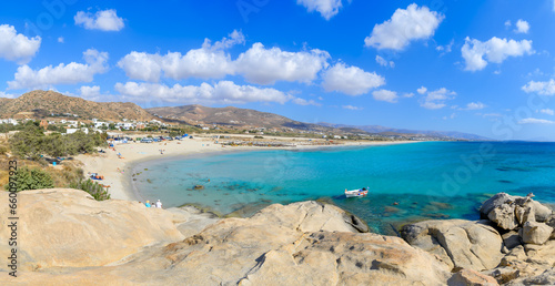 Landscape with Mikri Vigla Beach, Naxos island, Greece Cyclades
