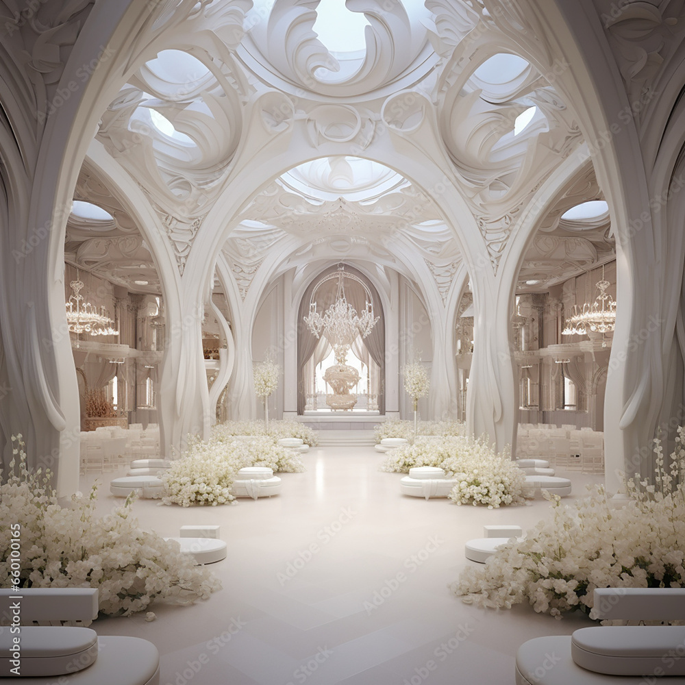 Luxurios wedding hall interior design created with Generative Ai Luxurios wedding hall interior design created with Generative Ai