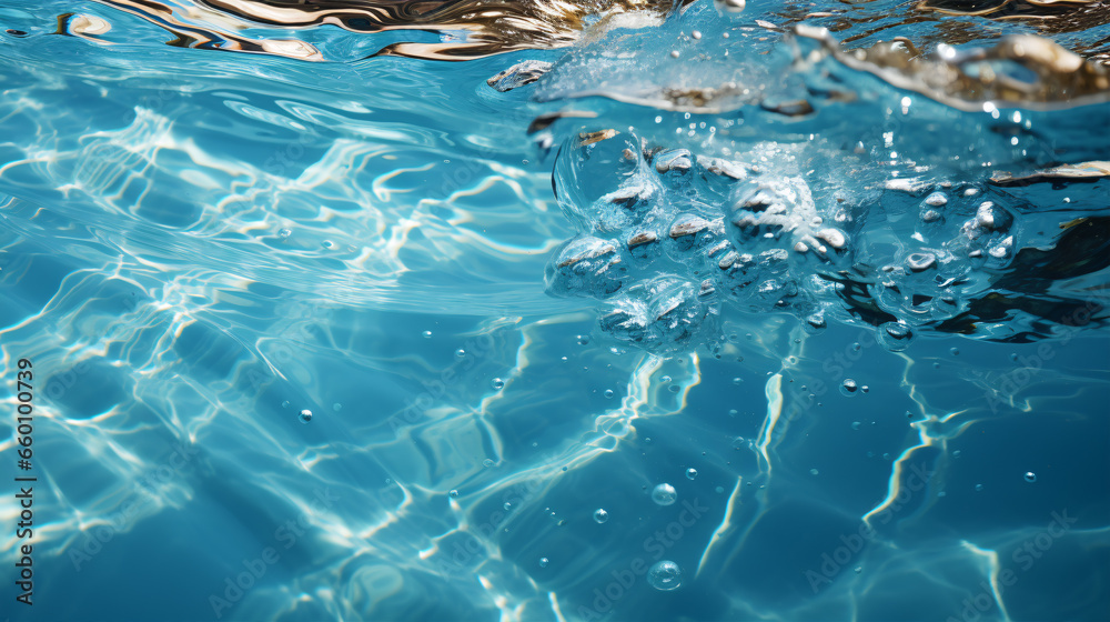 Detailed view of the subtle waves in a swimming pool..