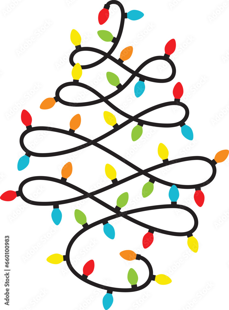 Naklejka premium Christmas Lights Svg design 