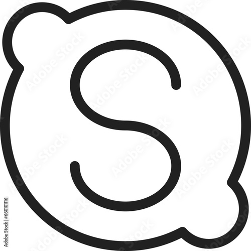 Skype icon flat vector illustration