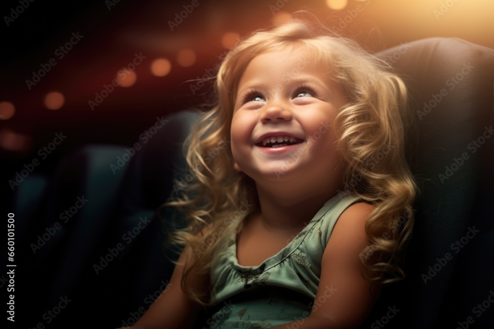 Smiling Little Girl Sitting in Chair Smiling Little Girl Sitting in Chair