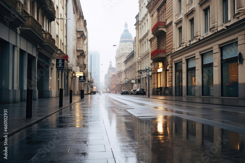 Urban Scene: Overcast Day in the City © Andrii 