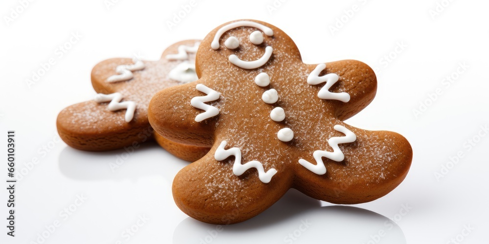 Celebrating New Year and Christmas. Gingerbread Man. Christmas background. Generative AI