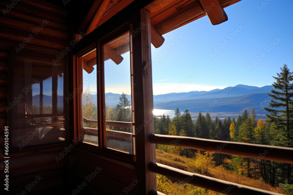 Nature's Canvas: Tranquil Day from the Mountain Cabin Nature's Canvas: Tranquil Day from the Mountain Cabin