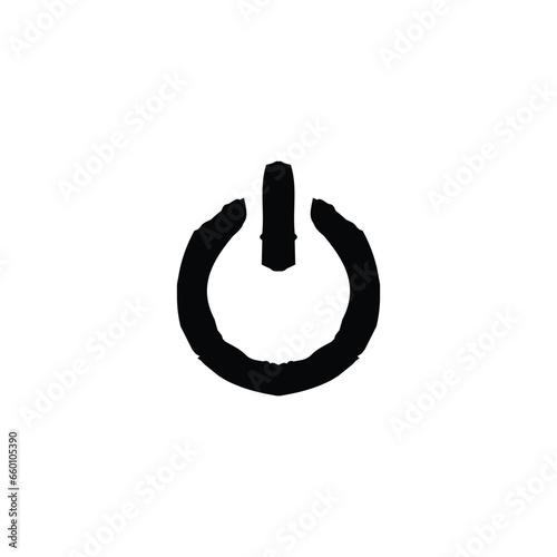 Power icon. Power button. Simple style energy company poster background symbol. Power brand logo design element. Power button t-shirt printing. Vector for sticker.