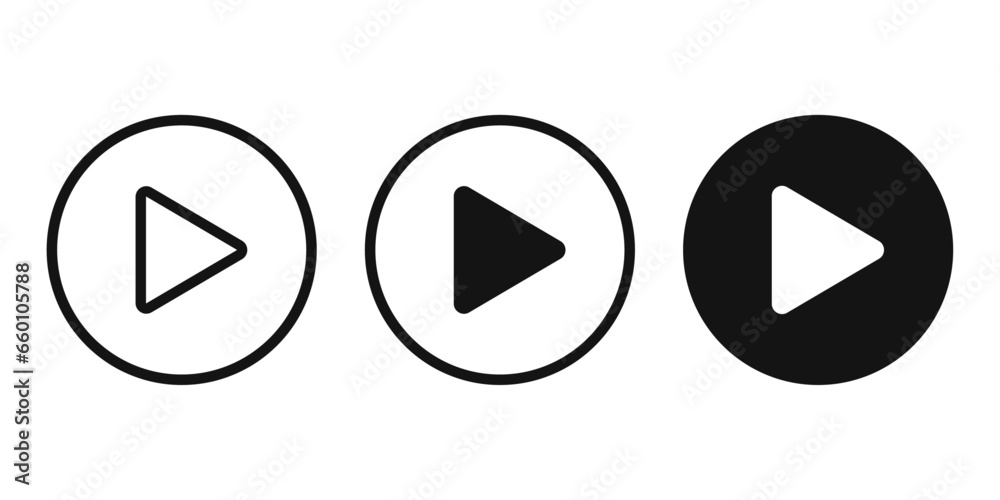 Play icons set. Audio and video play button icon set. Play Icon for Graphic Design Projects - obrazy, fototapety, plakaty 