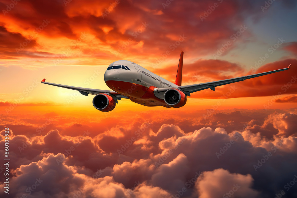 Sundown Spectacle: Air Travel Through Clouds