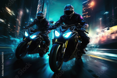 Street Warrior: Cyberpunk Motorcycle Race © AIproduction