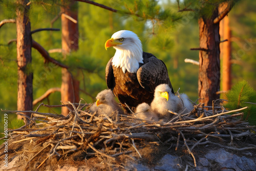 Tender Moments  Eagle Feeding Babies
