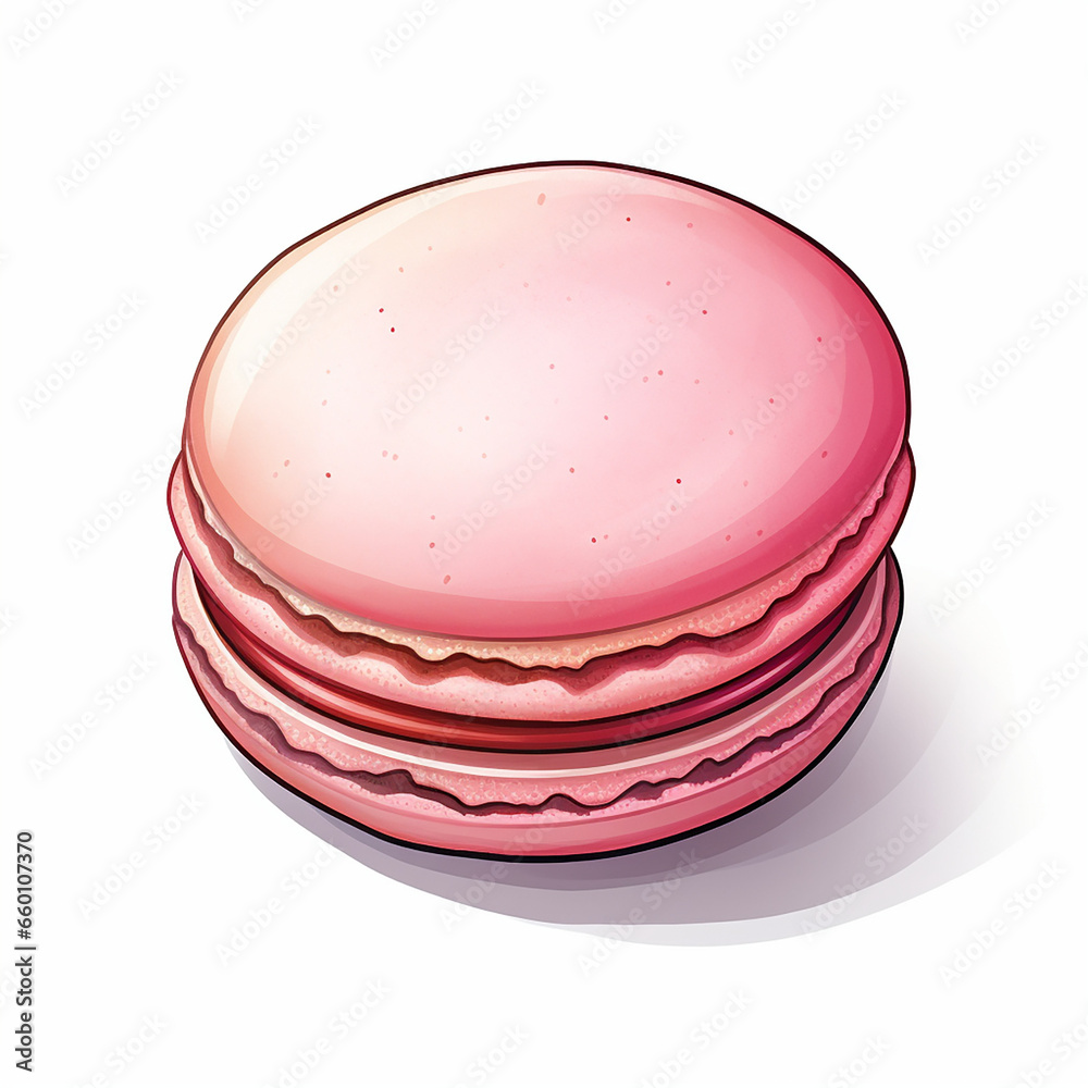 Illustration of a macaron with a white background created with Generative Ai Illustration of a macaron with a white background created with Generative Ai