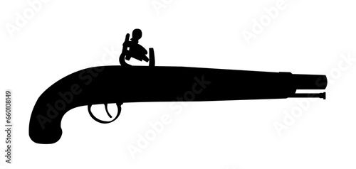 flintlock gun silhouette - vector illustration photo