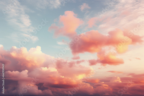 Sunset Sunrise Sky with Colorful Clouds Graphic Resource, Generative AI