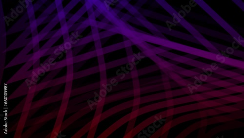 Intersecting red and blue lines on black background. Mix of curves and sharp edges. Seamless loop motion background.