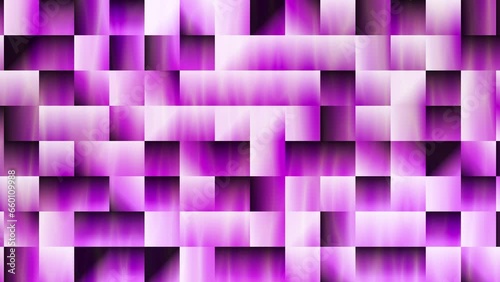 Gradient squares in different shades of pink, with subtle moving light effect. Seamless loop motion background.