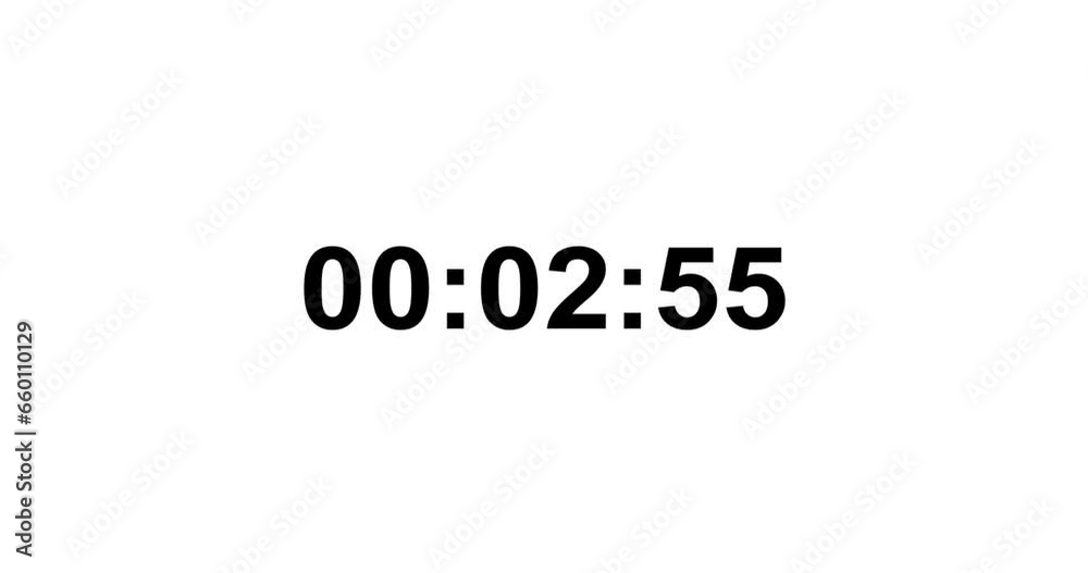 Countdown timer 5 to 0 white background black seconds Countdown timer 5 to 0 white background black seconds
