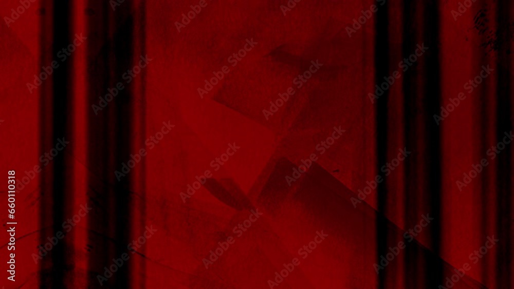Stop motion red background with heavy textures and dark lines. Chaotic messy design. Seamless loop motion background.