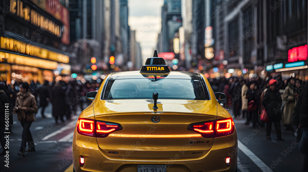 Obraz premium city taxi