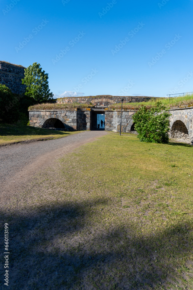 Suomenlinna Island. Constructions and fortifications of the island. Sunny day.