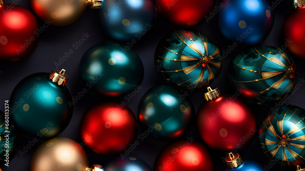 Seamless Tile, Christmas Tree Ornaments, Holiday Gift Wrap, Wrapping Paper, Repeating Pattern - Generative AI Seamless Tile, Christmas Tree Ornaments, Holiday Gift Wrap, Wrapping Paper, Repeating Pattern - Generative AI