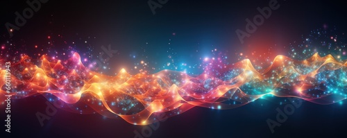 digital light waves and bright colors background