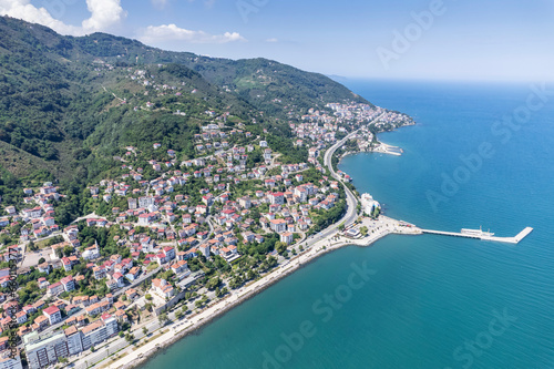 Fototapeta Naklejka Na Ścianę i Meble -  Drone View of Boztepe and Ordu City Center. Altinordu, Ordu, Turkey.