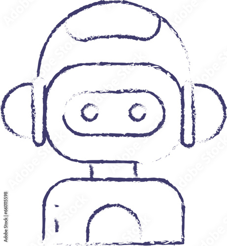 Bot Assistant hand drawn vector illustration