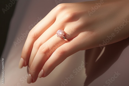 hand with a ring on it in front of light