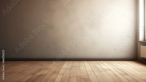 Charcoal Serenity  Interior Background with Glare on Empty Wall and Wooden Floor  Product Presentation  Background