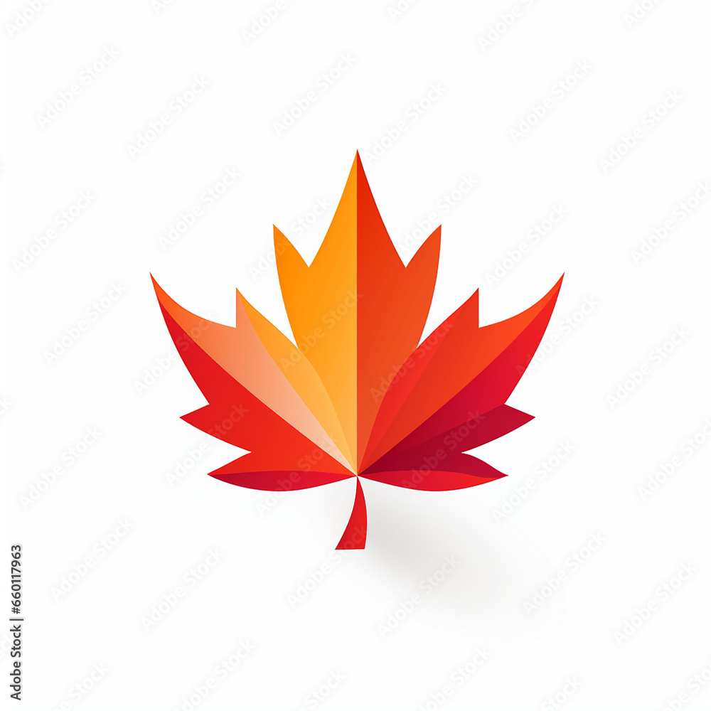 modern maple leaf logo simple shape created with Generative Ai modern maple leaf logo simple shape created with Generative Ai