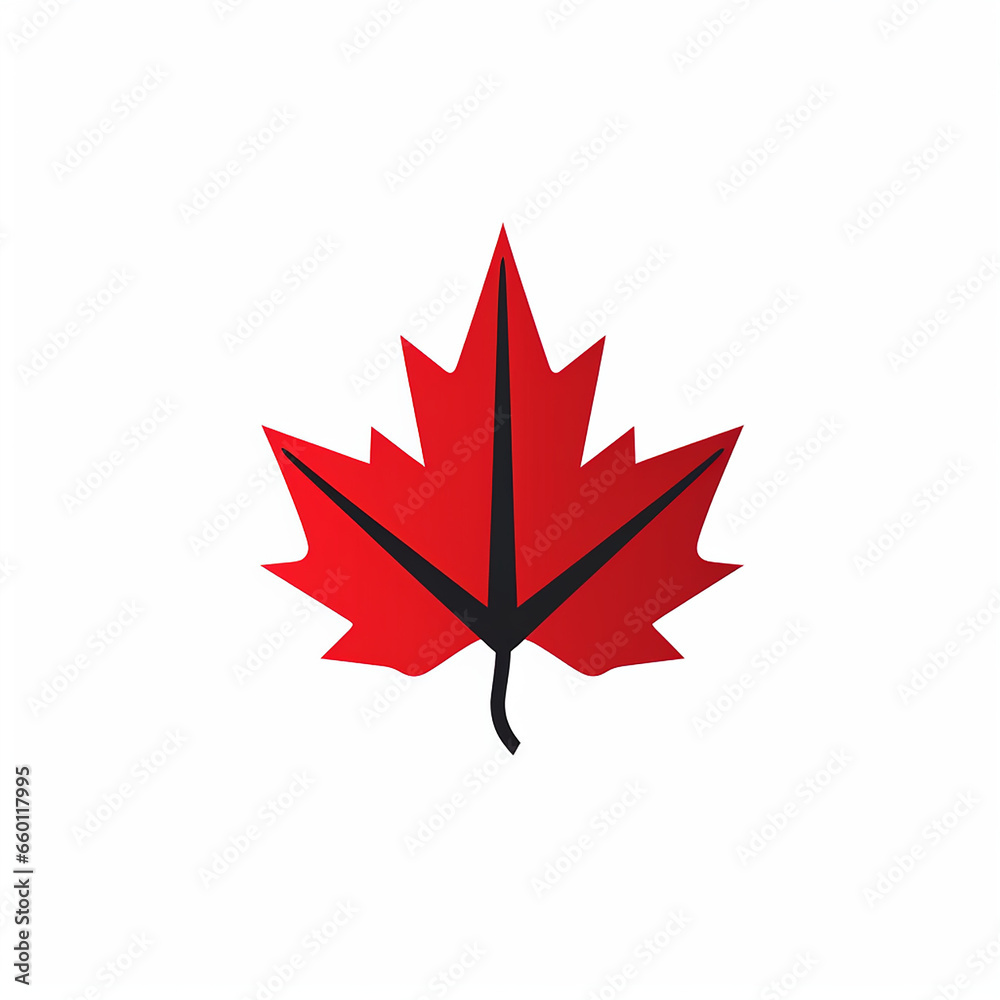 Obraz premium modern maple leaf logo simple shape created with Generative Ai