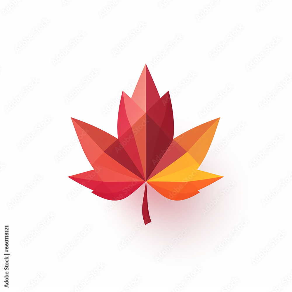 modern maple leaf logo simple shape created with Generative Ai modern maple leaf logo simple shape created with Generative Ai