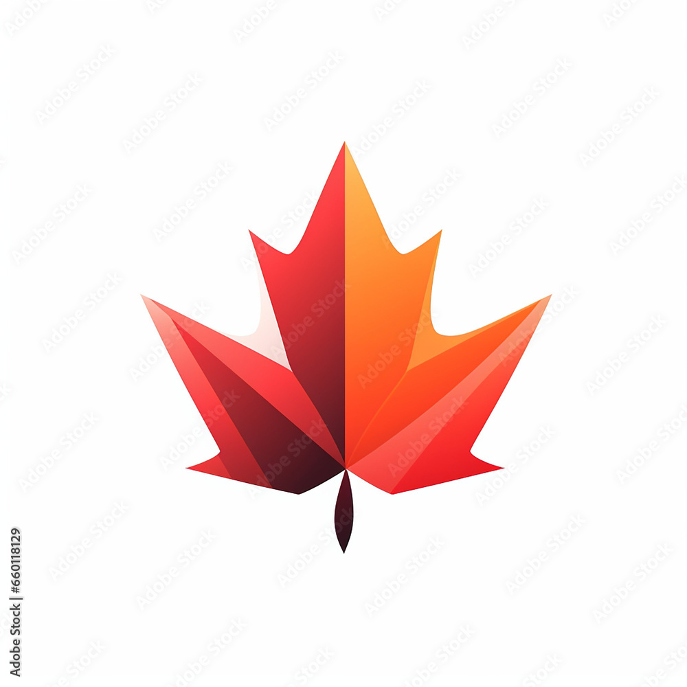 modern maple leaf logo simple shape created with Generative Ai modern maple leaf logo simple shape created with Generative Ai