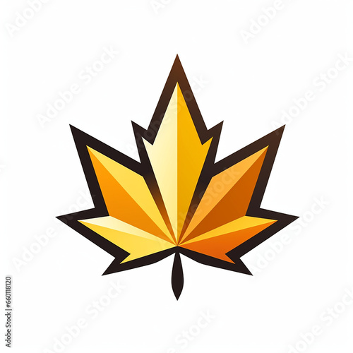 modern maple leaf logo simple shape created with Generative Ai