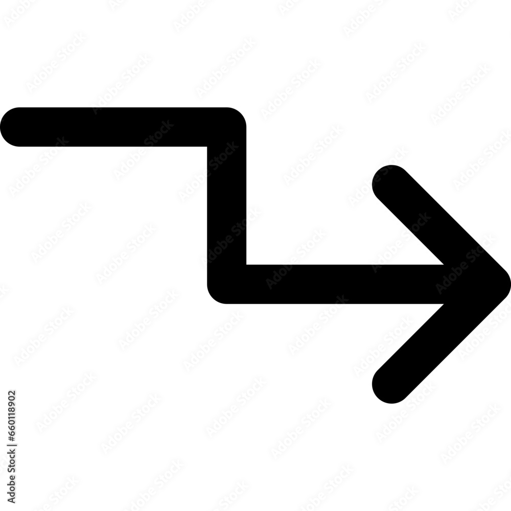 Right zigzag arrow icon flat vector illustration Right zigzag arrow icon flat vector illustration