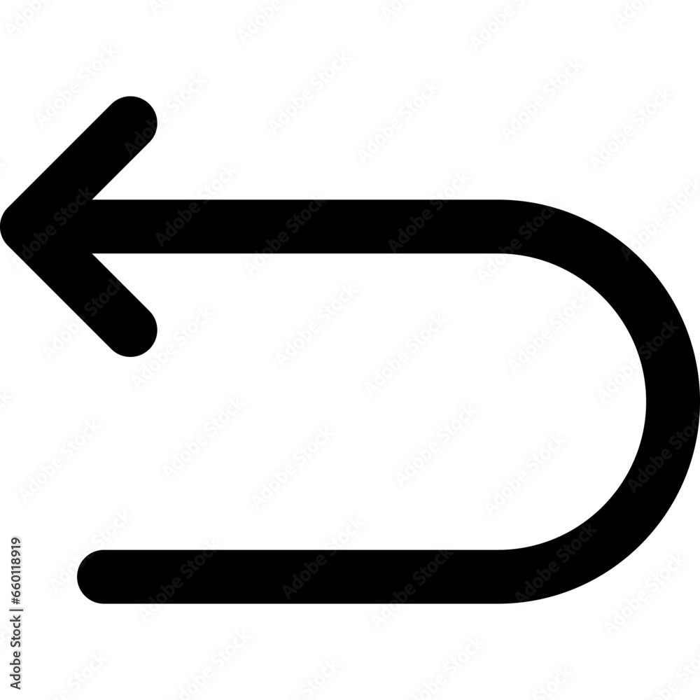 Left U turn arrow icon flat vector illustration Left U turn arrow icon flat vector illustration